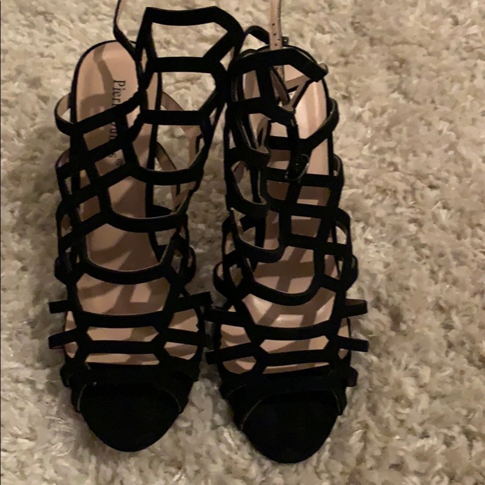 Strappy heel.